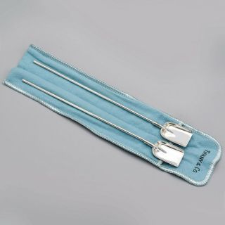 Tiffany & Co.  Sterling Silver Iced Tea Shovel Spoon Stirrer Straw Set Of 2 25.  3g