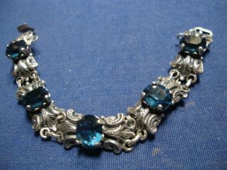 Art Deco Rare Cin Sterling Silver Old Pawn Thick Big Chunky Bracelet