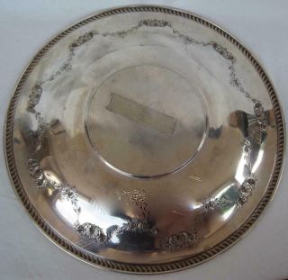 Vintage Ellmore Sterling Silver Large Round Tray 15 