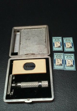 Vintage 1949 - 50 Gillette Executive Safety Razor Set