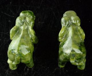 Rare A pair 100 China natural jade hand - carved statues of elephant RT 7