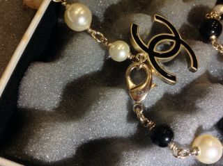 RARE CHANEL 2010 Paris - Venice Cruise Long Necklace Charms Black Gold Pearl Coco 6