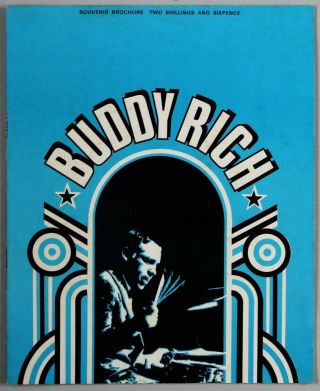 Buddy Rich - Rare Vintage 1969 Uk Jazz Concert Program Signed