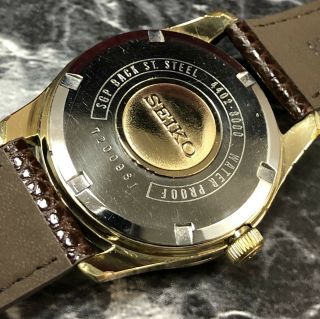 KING SEIKO 4402 - 8000 25J Hand - Winding 1960 ' s Gold Medallion Men ' s Date SS Watch 5