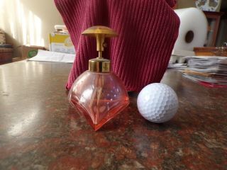 Antique West German Pump Squirt Atomizer Glass Perfume Bottle Pink