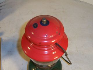 Vintage Coleman lantern,  model 200,  red and green,  1951, 7