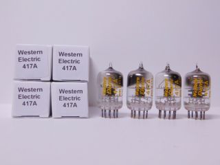 Western Electric 417a Matched Vintage Tube Quad Matching Date Codes (test 106)