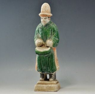 Chinese Ming Dynasty Terracotta Glazed Tomb Attendent Figure (756k)