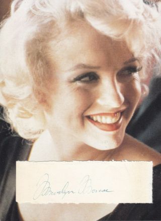 Marilyn Monroe Scarce Authentic Hand Signed Cut Vintage Autograph