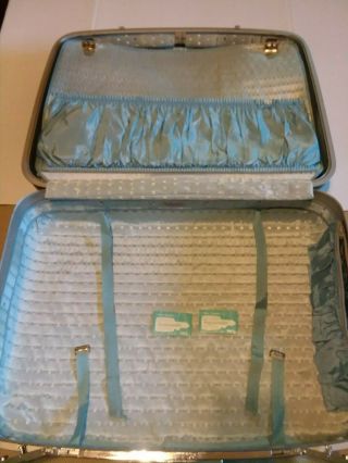 Set/ 2 Vintage SAMSONITE Silhouette Travel Luggage Suitcases,  Teal Blue 6