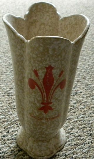 Vtg USA WWII 5th Army Italy 3376 TRK.  CO.  MOBILE (Tc) Souvenir Ceramic Vase 2