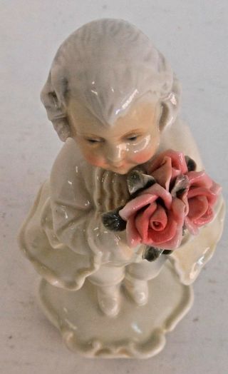 ANTIQUE KARL ENS GERMANY COLONIAL BOY WITH ROSES FIGURINE 3