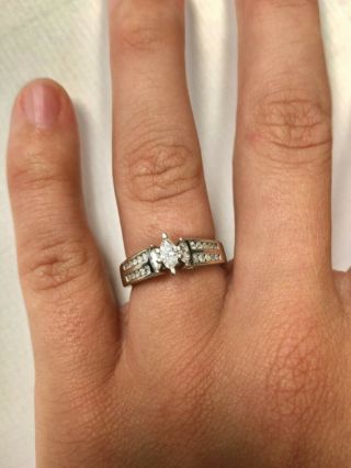 Elegant Antique Marquise Cut Diamond Engagement Ring White Gold 3
