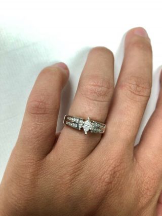 Elegant Antique Marquise Cut Diamond Engagement Ring White Gold 7