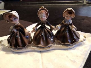 RARE Vintage Golden Girls Enesco Dresser Set - GIRL Bell,  S&P Shakers with Tray 2