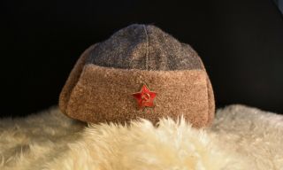 Ww2 - Era Soviet Ushanka - Ussr,  Red Army - Military Sheepskin And Wool Winter Hat