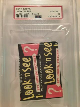 1952 Topps Look N See Wax Pack - 1 Cent Psa 8 Extremely Rare