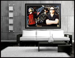 Steve Kaufman Oil Painting On Canvas Large U2 Bono Signed Artwork Rare