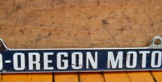 Set 2 VTG Metal Dealer License Plate Frame Bend Mid - Oregon Motors Volkswagen VW 5