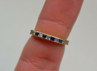 Antique Art Deco 18k Yellow Gold Sapphire Ring 2.  4 Gr
