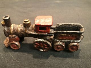 Rare Old Toy Train & Tender Cast Iron 5 1/4 " Long