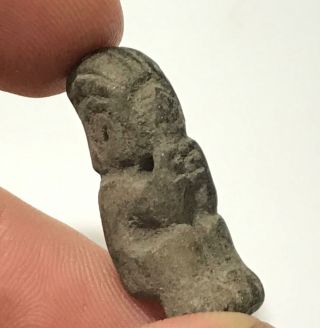 Vtg Pre - Columbian ? Art Pottery Mayan Aztec Artifact Figural Bead Fragment