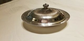 Antique Monogrammed Sterling Silver Covered Serving Dish
