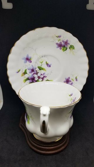 Royal Albert Bone China Violets Cup and Saucer Set 2