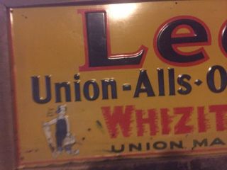 Rare 1940s Lee Union Alls Overalls Whizits Union Made Metal Sign Estate Find 2