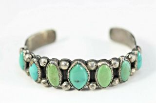 Sterling Silver Cuff Bracelet Mixed Fred Harvey Era Mixed Turquoise Southwestern