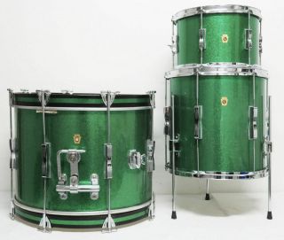 Vintage Ludwig Green Sparkle Drums (All) 20 