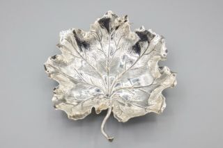 Gianmaria Buccellati Sterling Silver 925 Leaf Trinket Ring Dish Bowl – 4 3/4 "