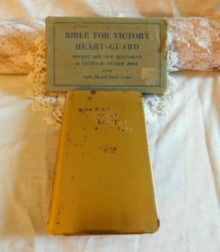 Vintage Bible For Victory Heart - Guard Shield 1938 Military Ww Box 24kp