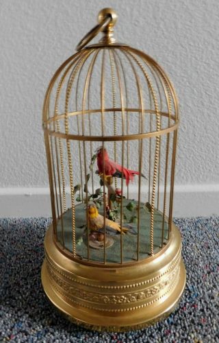Antique Vintage German Singing Bird Cage Music Box Automaton Germany
