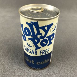 Jolly Pop Diet Cola Vintage 70s Steel Pop Top Soda Can Bottom Drained Camden,  Ar