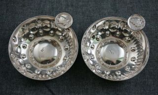 French Sterling Silver Tastevin - Wine Tasting Cups (2) - Louis Xiv & Louis Ix