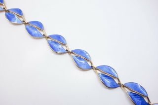 Sterling Silver David Andersen Blue Enamel Necklace Earrings Bracelet Set 7