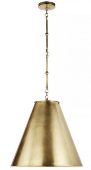 Thomas OBrien Visual Comfort “Goodman” Medium Hanging Light Antique Brass 7