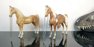 Vintage Breyer Plastic Horses W/reins & Saddle Rare Unmarked