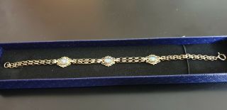 Vintage 9k 375 Gold & Boulder Opal Bracelet,  3 Stones 2,  25ct G/c 19cm Long