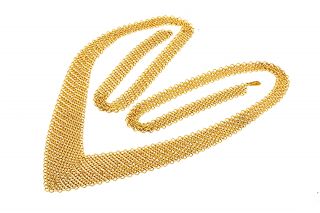 Tiffany & Co.  18k Mesh Bib Scarf Graduated Chain Necklace 26 " Vintage Rare
