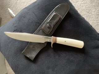 Rare 1940s Randall Made Fixed Blade Knife And Heiser Sheath -