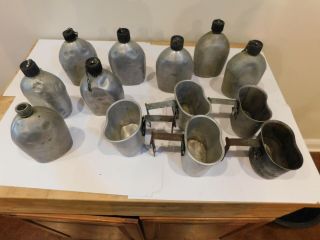 Wwii Us Army Canteens 8 & 5 Cups One Made In Belgium 1nam Canteen Ww1 Mess Kit