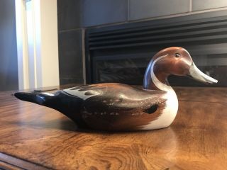 Hand Carved And Painted Wood Goose