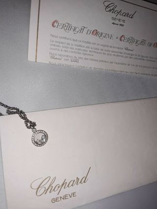 Chopard Happy Diamonds 18k White Gold Pendant & Necklace Paperwork rare 5