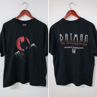 Vtg 90s 1992 The Animated Series T Shirt Batman Cartoon Promo Tee Fox Tv Show