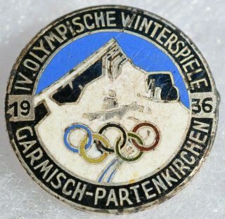 German 1936 Iv Winter Olympics Garmisch Pin Badge Olympische Winterspiele