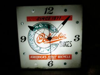 Columbia Bicycles Neon Advertising Pam Clock Rochelle York Vintage