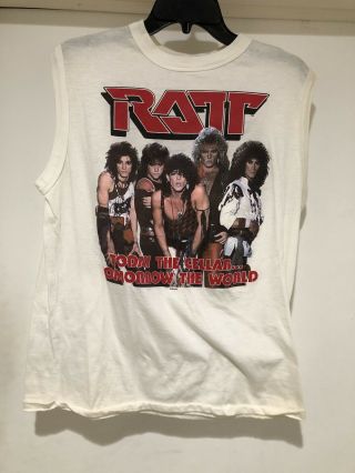 Vintage 1984 Ratt N Roll Tour Sleeveless T Shirt Size Medium Band Tee Winterland