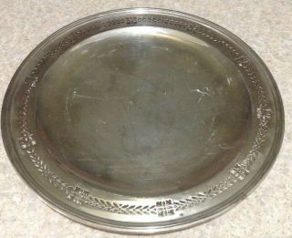 Tiffany & Co.  Sterling Silver 10 1/2 " Serving Tray W/ Filigree Early 1900 